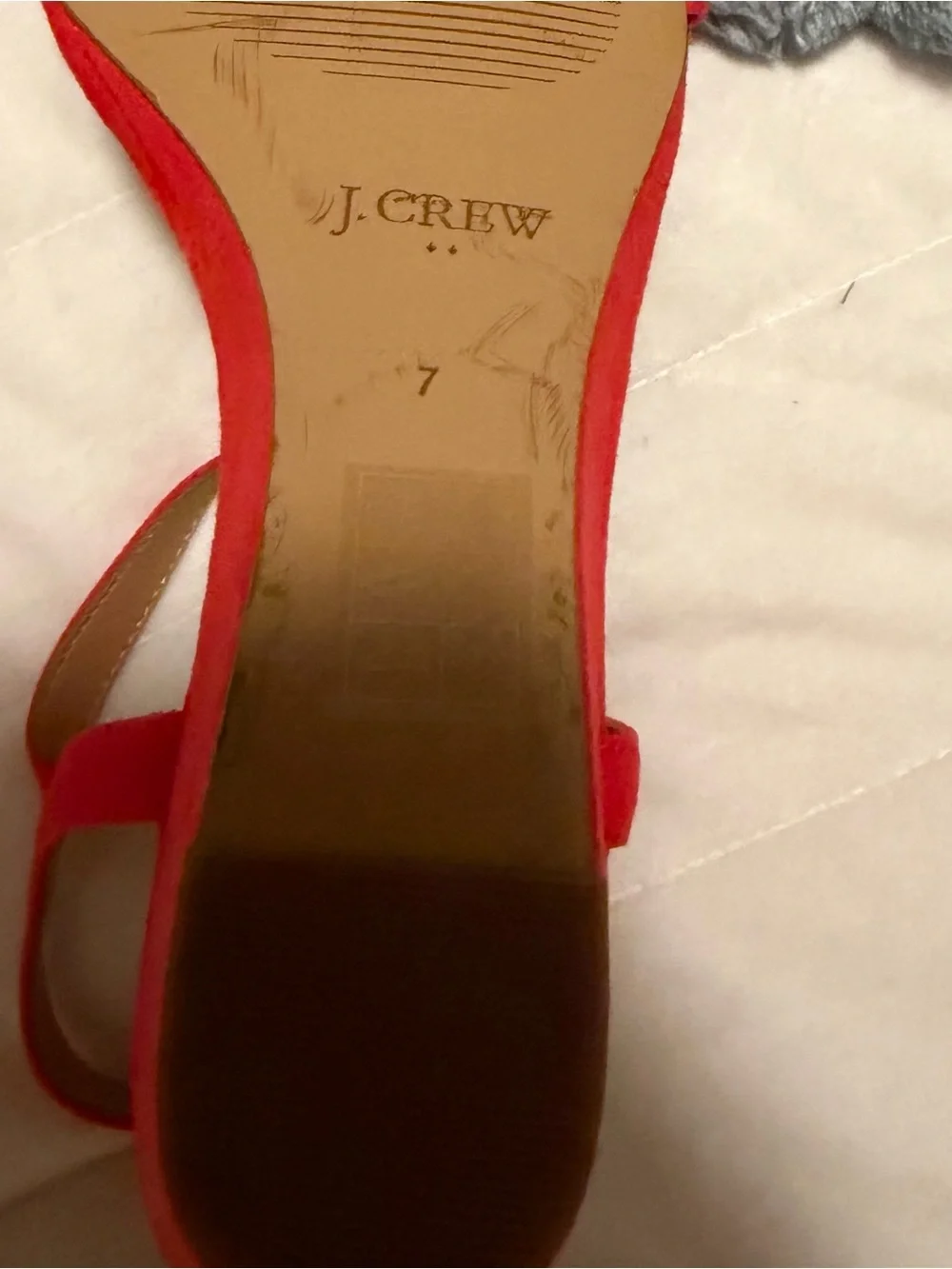 J. Crew Bright Red Suede Ankle-Strap Wedge Sandals